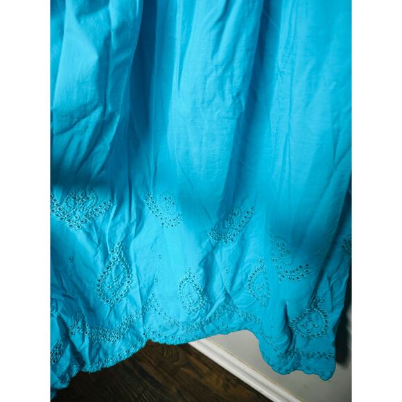LINE & DOT Bright Blue A-Line Off Shoulder Lace Cutout Midi Dress Size XS - Picture 12 of 13